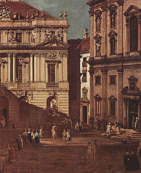 Bernardo Bellotto Ansicht von Wien, Platz vor der Universitat, von Sudost aus gesehen, mit der groben Aula der Universitat und Jesuitenkirche China oil painting art